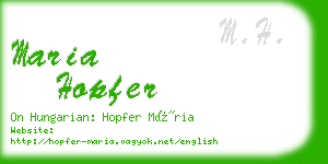 maria hopfer business card